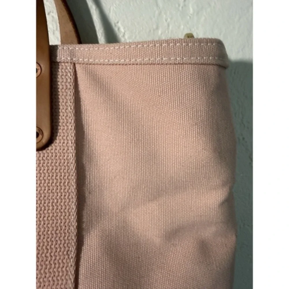 North End Bag Co The MARTIN Tote Bag Peachy Pink Canvas & Leather Trim Crossbody - Picture 3 of 15